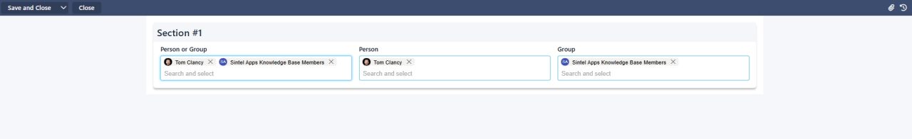 Person and Group Fields Posted - Sintel Apps