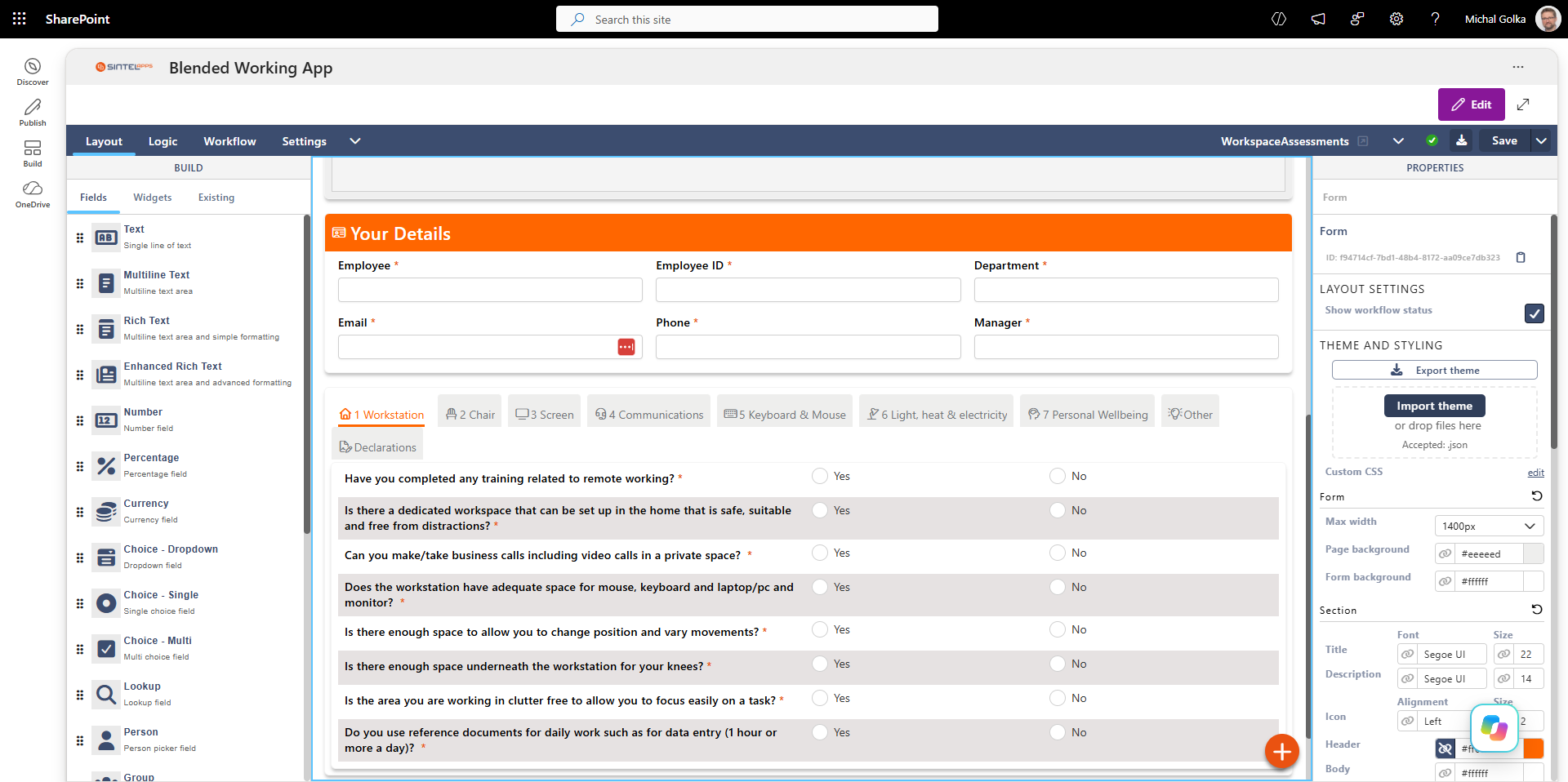 Sintel Apps SharePoint Forms Designer