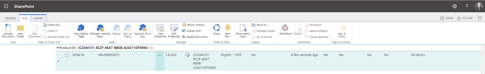 How to update Sintel BI - Sintel Apps
